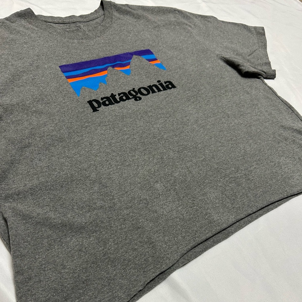 Patagonia Graphic Logo Short Sleeve T-Shirt Red XL-Has Been Cropped-Crop Top
